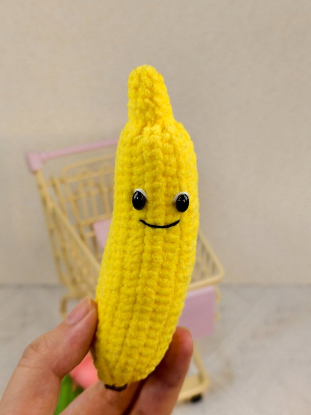 Handmade Amigurumi Crochet Smiling Face Banana Plushie
